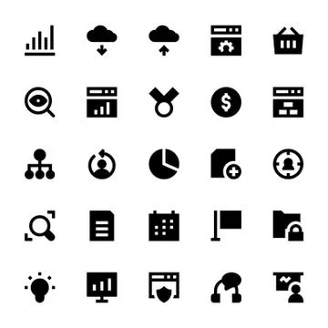 SEO Web Optimization Vector Icons Pack Stock Illustration