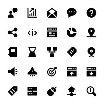 SEO Web Optimization Vector Icons Set Stock Illustration