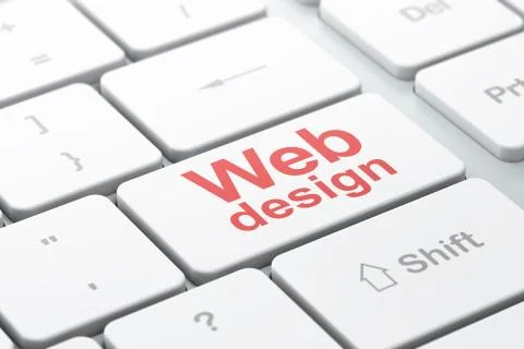 SEO webdesign concept: Web Design on computer keyboard background Illustrazione stock