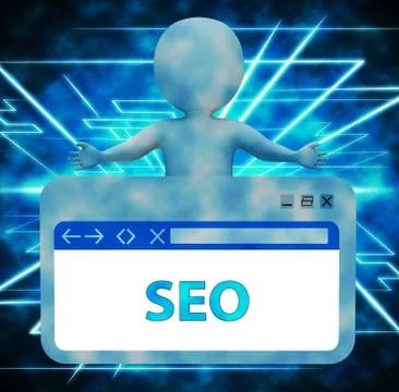 Seo Webpage Meaning Search Engine 3d Rendering Stock-Illustration