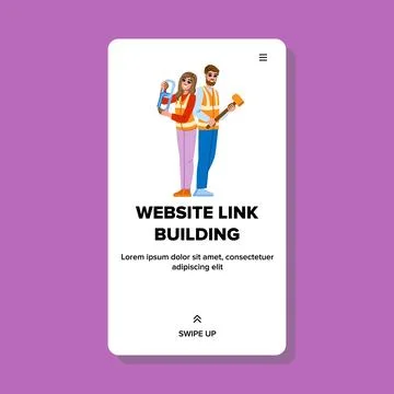 Seo website link building vector Ilustración de archivo