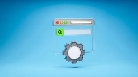 SEO website optimization website browser search engine optimization symbol 3d Stock Illustration