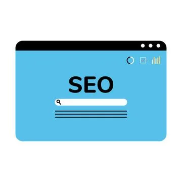 Seo website with search button vector design Stock Illustration