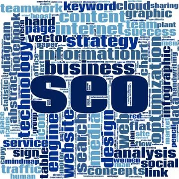 SEO word cloud Illustrazione stock
