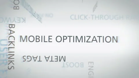 SEO word cloud with various concepts on the topic, animated flight through the Stock Footage 280675009