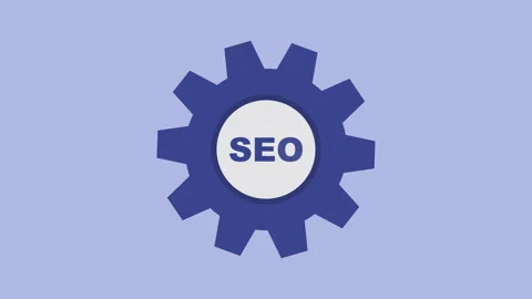 SEO Word with Gear Setting 2d Animation with Alpha Matte Видео 336292908