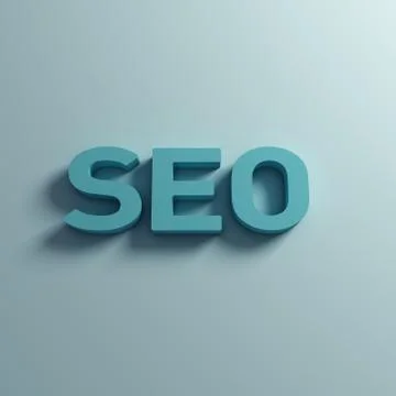 SEO Word on Wall. 3D Rendering illustration Illustrazione stock