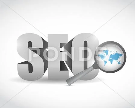 Seo world map review illustration Stock Illustrationen