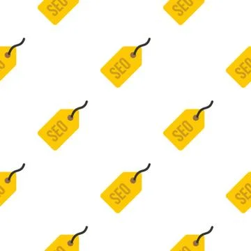 SEO yellow tag pattern seamless Illustrazione stock
