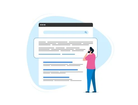 SEO for Zero-Click Searches - optimize website for search engine results page Stock Illustration