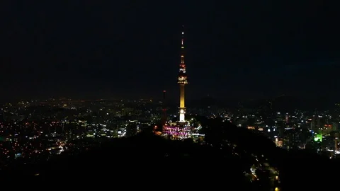 Seoul city at night. Stock Footage 89681439