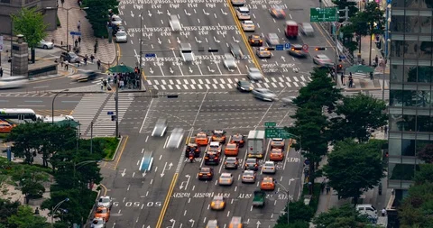 Seoul crossroads Stock Footage 112524447