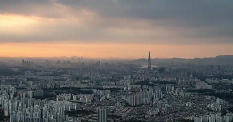 Seoul day to night Stock Footage 321313142