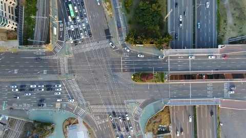 Seoul Intersection Traffic Vídeo Stock 127906829