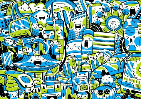 Seoul Landmark Vector Stock Illustration