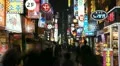 Seoul Neon Street Electronic by night, Asian Shopping in South Korea, time lapse HD Footage