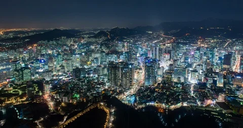 Seoul at night Stock Footage