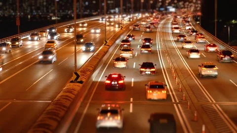 Seoul Night Traffic Vídeo Stock 114503239