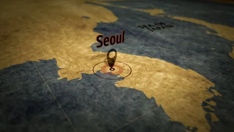 Seoul on retro map 動画素材 111252049