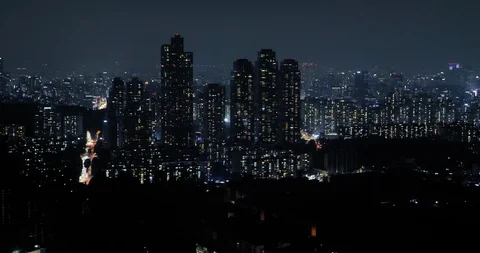Seoul skyline rack focus Stock Footage 121228707