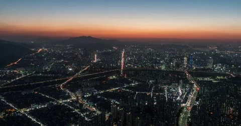 Seoul skyline timelapse Video stock 83303418