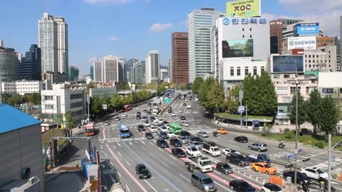 Seoul Station Traffic Video stock 170168512