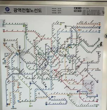 Seoul subway route map Stock Photos