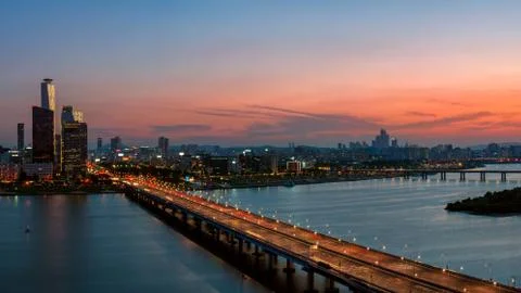 Seoul sunset Stock Photos
