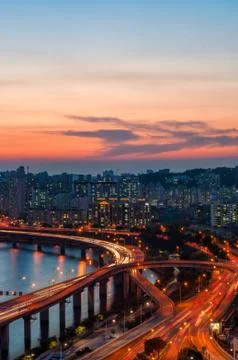 Seoul sunset Stock Photos