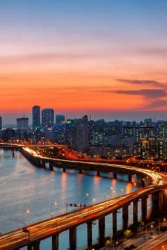 Seoul sunset Stock Photos