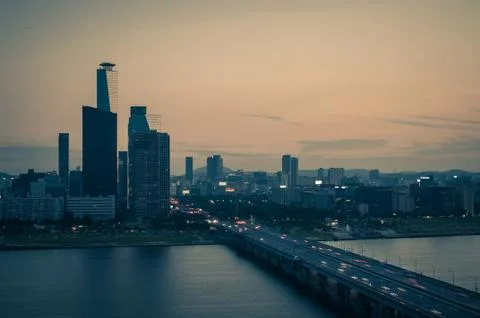 Seoul sunset Stock Photos