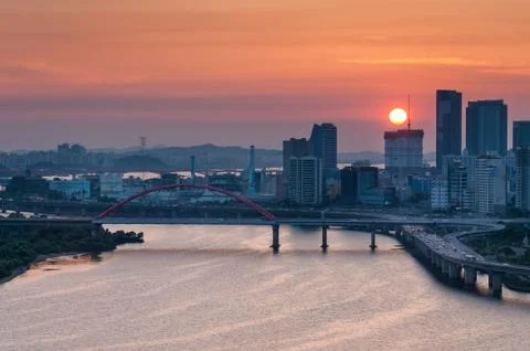 Seoul sunset Stock Photos
