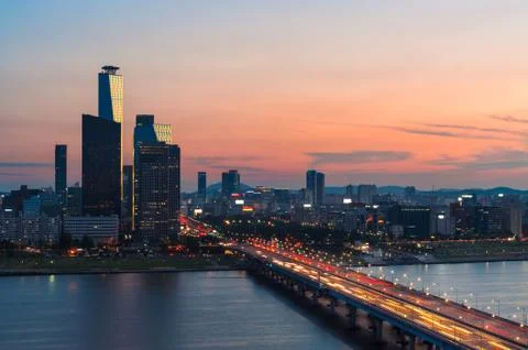Seoul sunset Stock Photos
