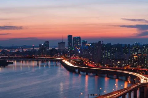 Seoul sunset 写真素材