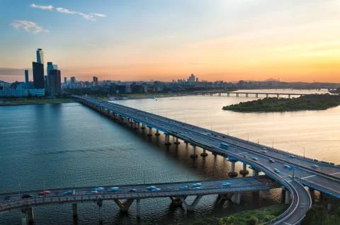 Seoul sunset 写真素材