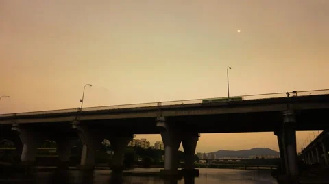 Seoul Tanchun2 Bridge timelapse 2160P Stock Footage