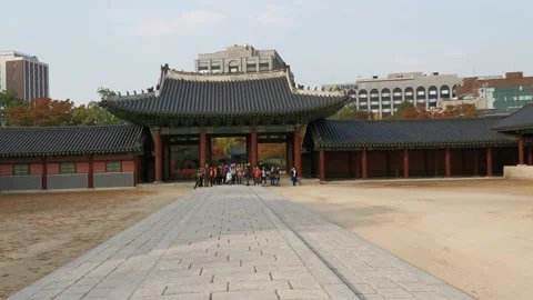 Seoul's heritage palace square Stock Footage 146453574
