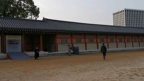 Seoul's heritage palace square Stock Footage 146453853