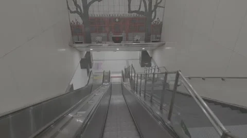 SEP 14.2026.CHINA.Go down the escalator Stock Footage 345470549