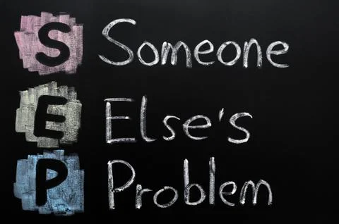 Sep acronym - someone else's problem Stock Photos