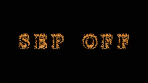 Sep Off fire text effect black background Stock Footage 136245711