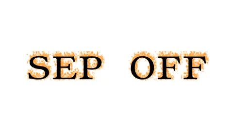 Sep Off fire text effect white isolated background Stock Footage 138072061