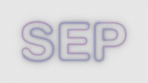 Sep neon effects, text animation on transparent background Stock Footage 303616870
