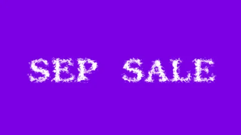 Sep Sale cloud text effect violet isolated background Stock Footage 138722175