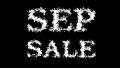 Sep Sale cloud text effect black isolated background Stock Footage 139638584
