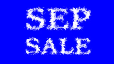 Sep Sale cloud text effect blue isolated background Stock Footage 139638641