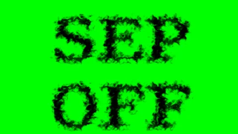 Sep Off smoke text effect green isolated background Stock Footage 139625306