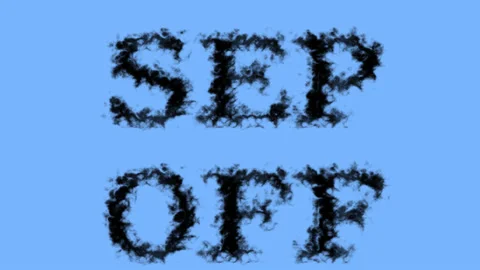 Sep Off smoke text effect sky isolated background Stock Footage 139625348