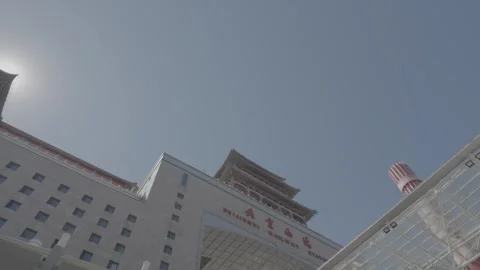 SEP.14.2026.CHINA.Low-Angle View of Beijing West Railway Station Video stock 345471055