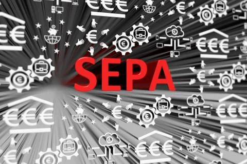 SEPA concept blurred background 3d render illustration Stock Illustration